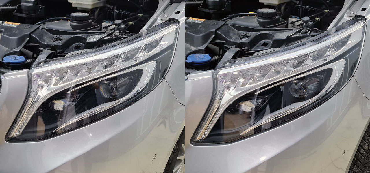 Полировка и оклейка пленкой фар Mercedes Benz V-Class в Воронеже