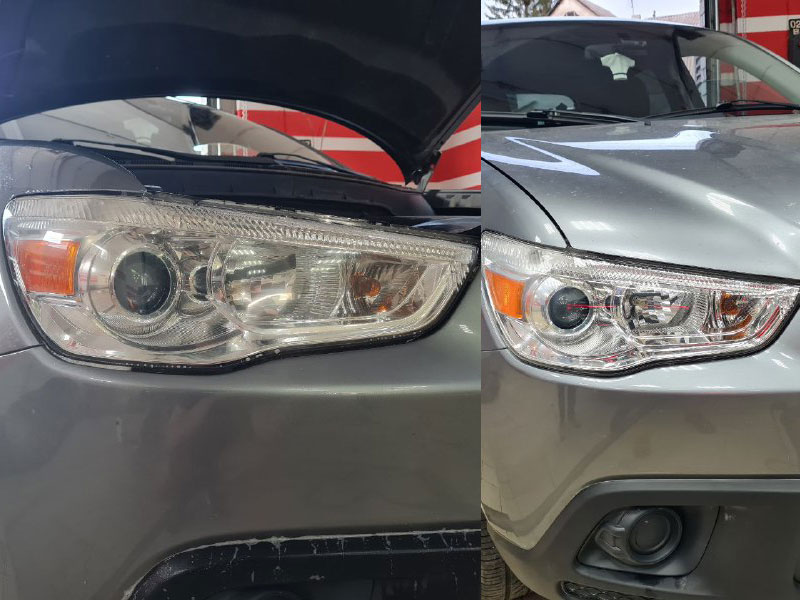 Восстановительная полировка и бронь фар Mitsubishi ASX в Воронеже