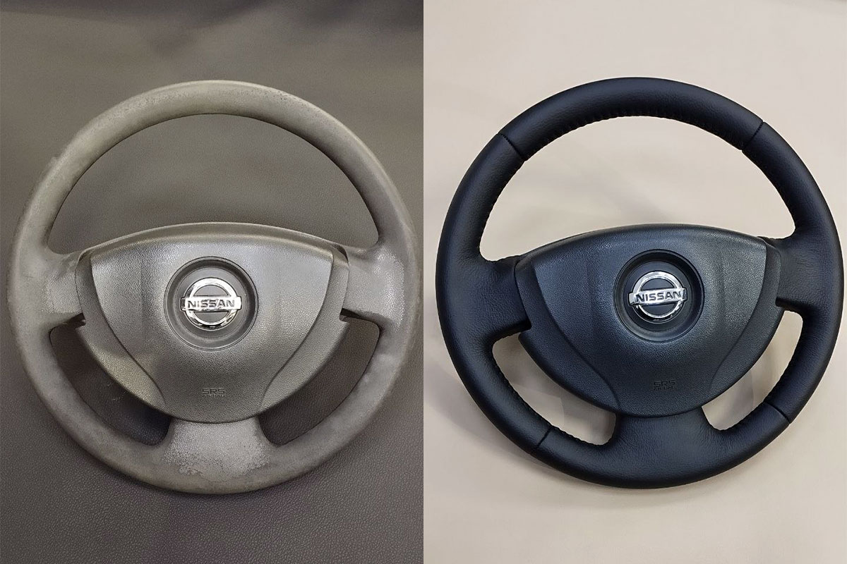 Перетяжка руля Nissan Almera в кожу - фото и цены в Воронеже